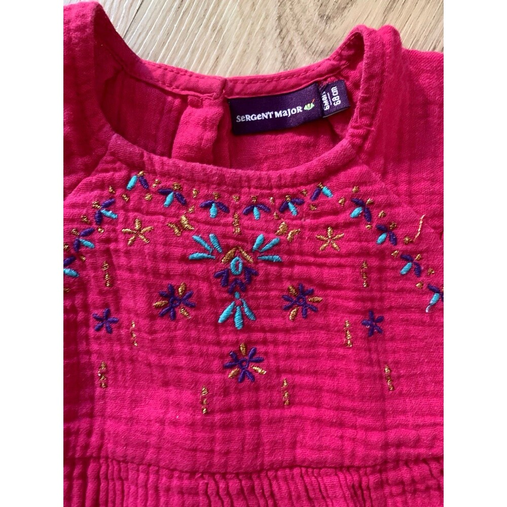 SERGENT MAJOR gauze dress with bloomer 6M
